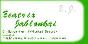 beatrix jablonkai business card